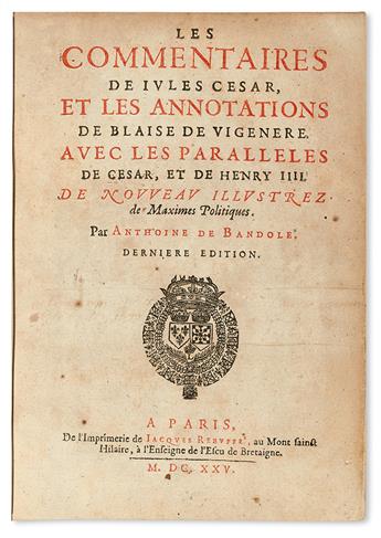 CAESAR, CAIUS JULIUS.  Les Commentaires.  1625